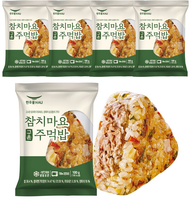 참치마요구운주먹밥 100g, 5개
