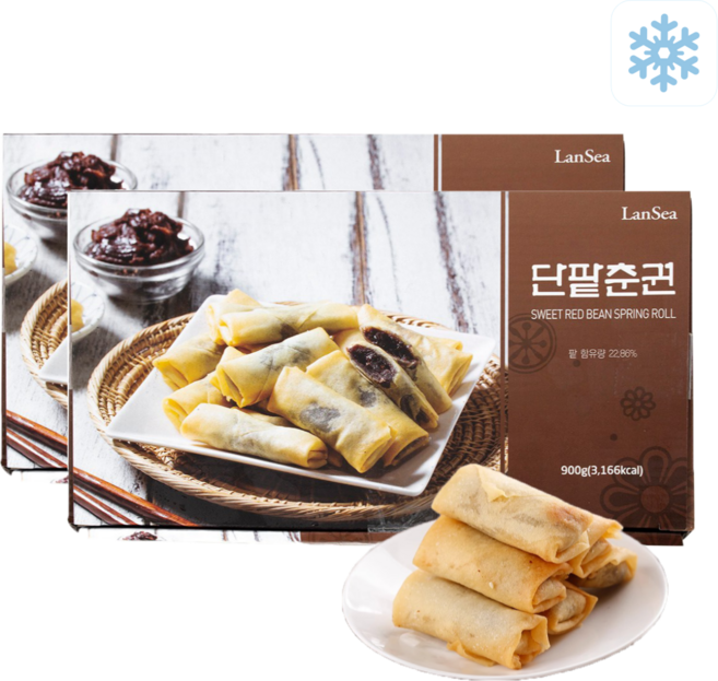 왕부정 중국식품 단팥 춘권 중국전통요리 60개입 스프링 롤, 900g, 2개, 2개, 900g