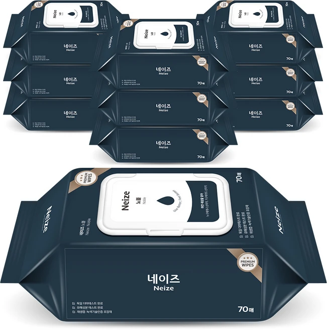 잘풀리는집 네이즈 그랑 물티슈 캡형 120매 10입, 48g, 120개입, 10개 - 쿠팡