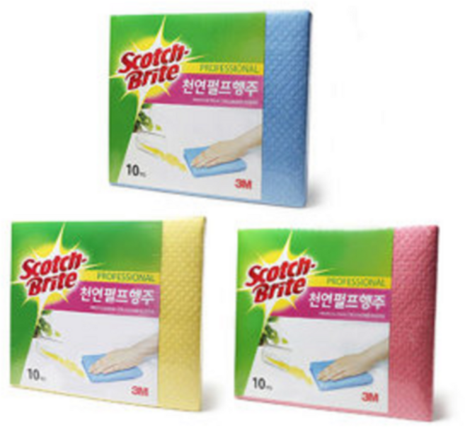 3M 스카치브라이트 천연펄프행주 10개입, 1개, 파랑.