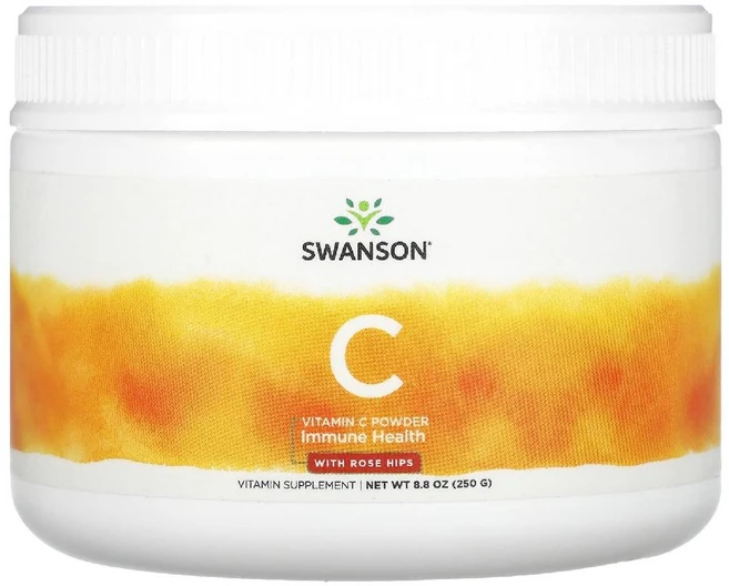 스완슨 비타민C 아스코르브산 파우더 로즈힙 250g, 1개 - 쿠팡