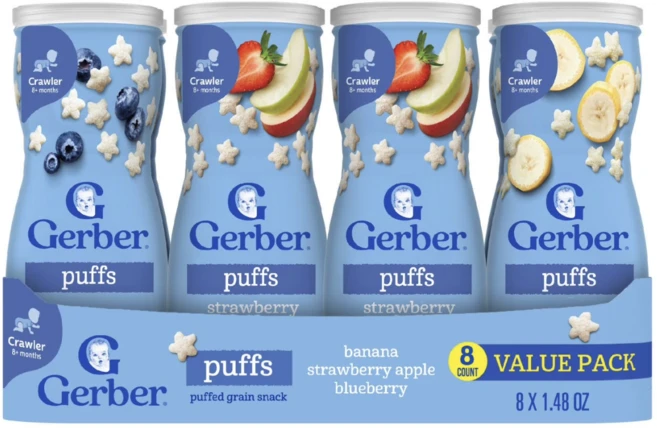 거버 핑거푸드 과일 퍼프 42g 8개 셋트 - 쿠팡