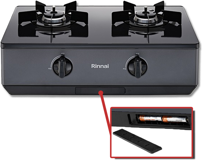 린나이 전국설치/과열방지 2구 가스레인지 전면AA 스탠드, LNG, 다크(배송)