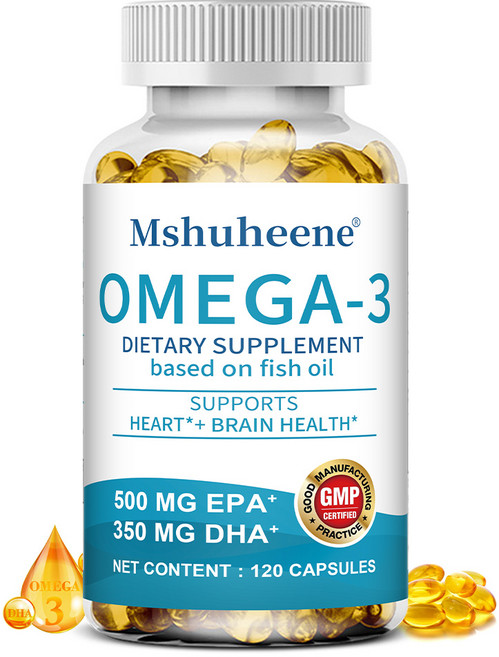 오메가-3 오메가-3 식이보충제 - EPA 500mg + DHA 350mg 함유 - 필수지방산 영양보충, 1개, 60정