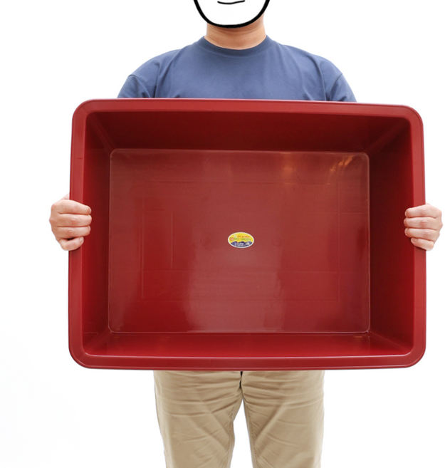 PE 사각 다라이 소 플라스틱 대야 다라 김장 뺄래 업소용, 적색, 1개, 선택1. 직사각 다라이 소
