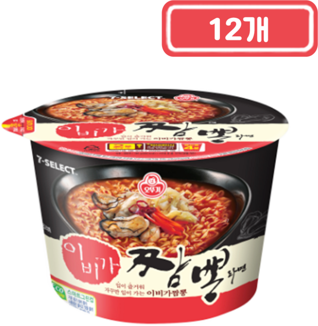 오뚜기 이비가 짬뽕 컵라면 105g, 12개