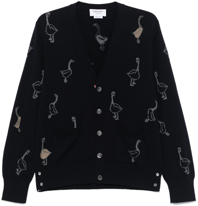 톰 브라운 인타르시아 니트 버진 울 가디건