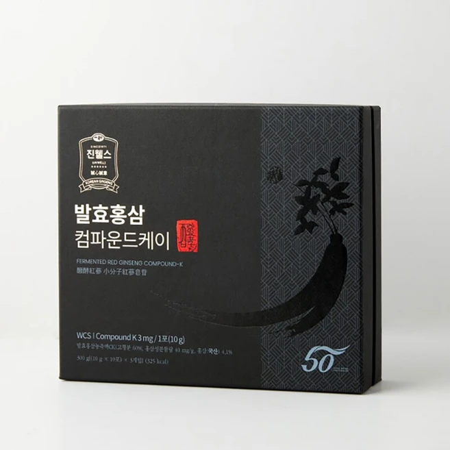 진웰스 컴파운드케이K 발효 홍삼 스틱 + 쇼핑백세트 10g x 30포, 1박스, 30회분 - 쿠팡