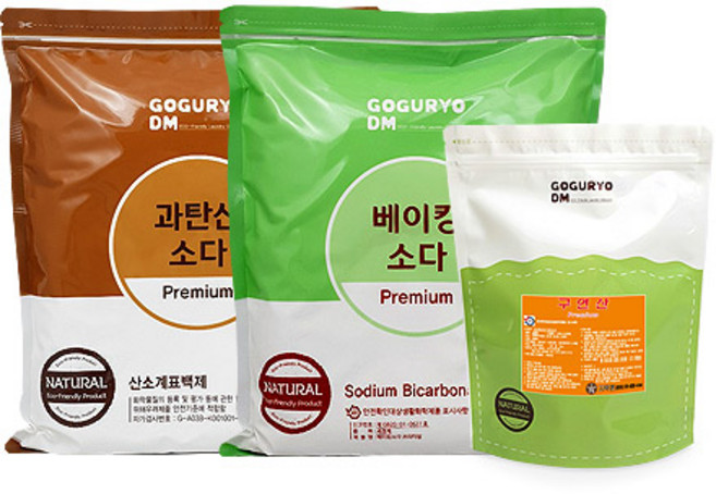 고구려디엠 프리미엄 3종셋트(과탄산5kg+베이킹5kg+구연산2kg=12kg), 1개