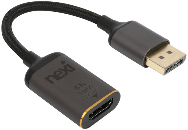 8K DP1.4 to HDMI2.1 변환젠더 60Hz 듀얼모니터 컨버터 케이블 디스플레이포트 노트북 컴퓨터 빔프로젝터