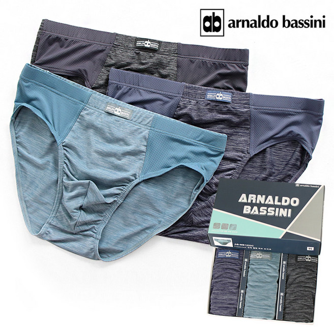 아날도바시니 1032 인팅 멜란 메쉬 브리프 삼각팬티 3종 남성용