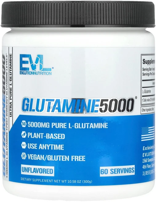 이블루션 Evlution Nutrition Glutamine5000® Unflavored 10.58 oz 300 g, 300g - 쿠팡