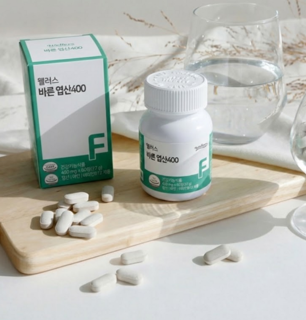 임산부 엽산 쌀 마그네슘 식약청 인증 영양제 엽산부족 보충 자연유래 유산균 유래 성분 무첨가 임신 MCT 오일 쌀발효, 유산균 유래 엽산 60정X2 (약 4달), 77g