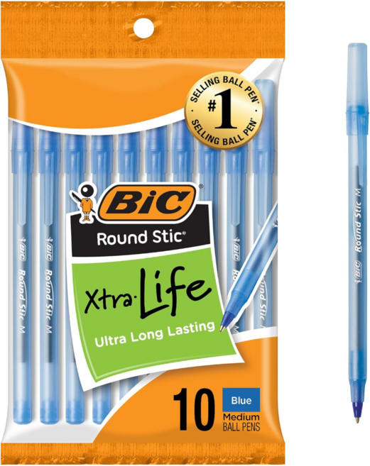 BiC 圓珠筆 Xtra Life 藍色中性筆 10入, Blue, 10