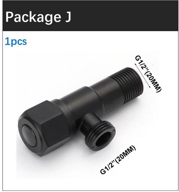 휴대용 검은 화장실 세척 비데 수도꼭지 스프레이 건 분무기 샤워 헤드 항문 청소 세탁기 WC 욕실 물 밸브, 09 J, 1개