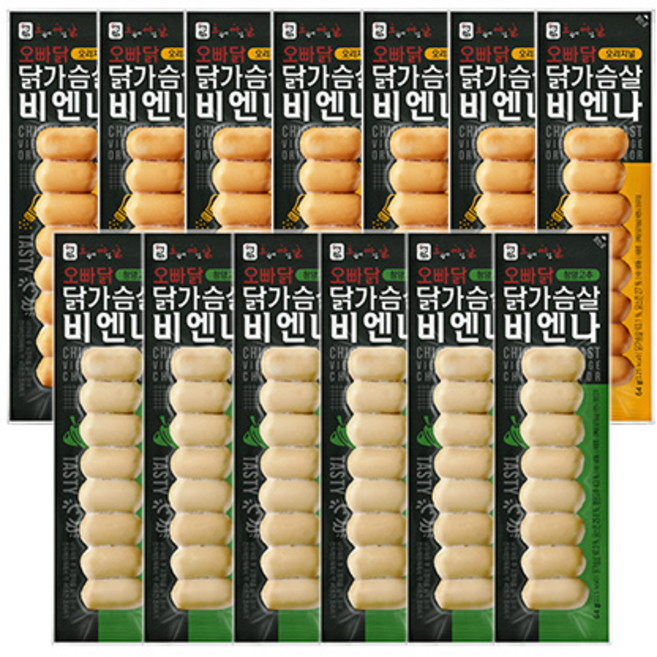 오빠닭 닭가슴살 비엔나 소시지 혼합구성, 13개, 64g