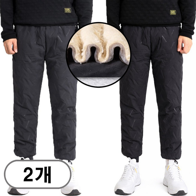 차쿠 남성 양털 방한 바지 겨울 작업바지 털바지 패딩바지 조거팬츠 솜바지 1+1 혹한기