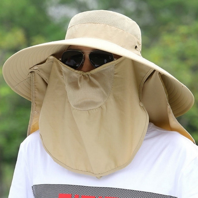 빅와이드 얼굴가림 햇빛차단 작업모자 메쉬 등산모자