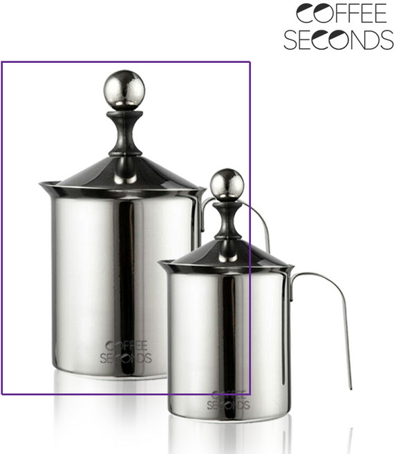 커피세컨즈 더블망 스텐 우유거품기 800ml 라떼만들기, 1개