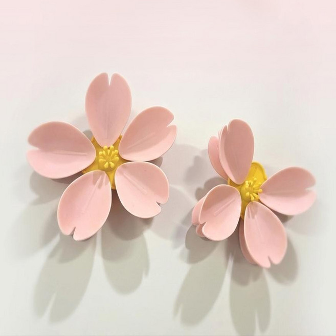 벚꽃 냉장고 자석클립 메모홀더 다용도 집게클립 자석집게 냉장고 메모집게 주방 정리소품, 핑크 2개