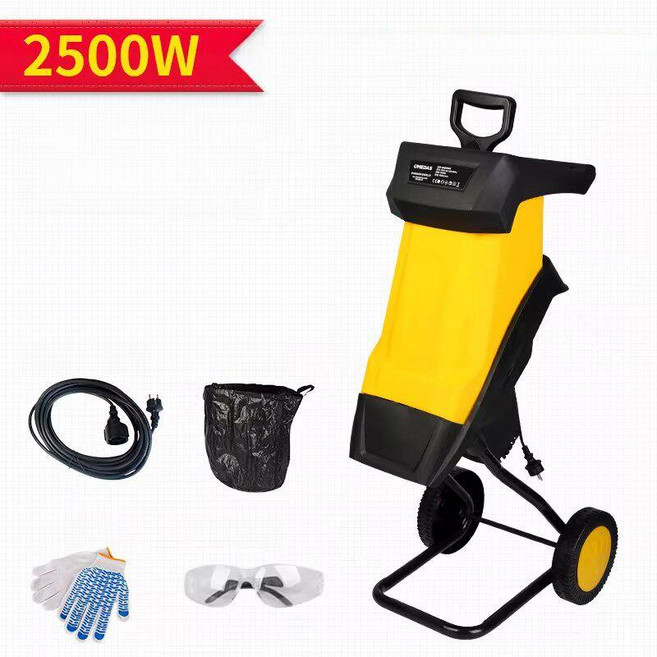 잔가지 파쇄기 절단기 과수원 고추대 농기계 농업용 목재 소형 분쇄 건초 분쇄기 사료 기계, 2500W 수집 가방 10m 코드, 1개