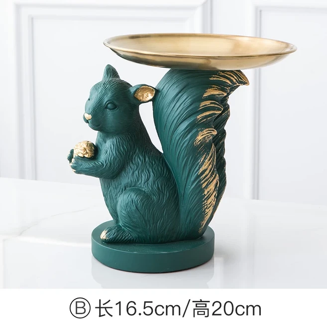 다람쥐 만화 동물 캐릭터 수지 보관함 원숭이 동상 장식품 크리스마스 현대 홈, Squirrel, 05 Squirrel-Green