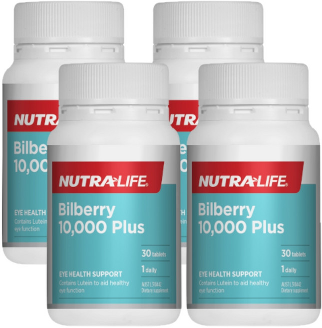 NUTRA LIFE Bilberry 10000 Plus 뉴트라라이프 빌베리 10000 플러스 30정 4팩, 4개