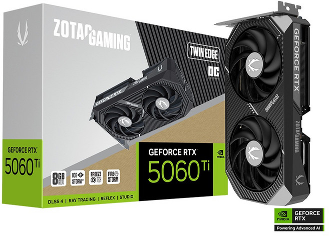 HIT ZOTAC GAMING 지포스 RTX 5060 Ti Twin Edge OC D7 8GB