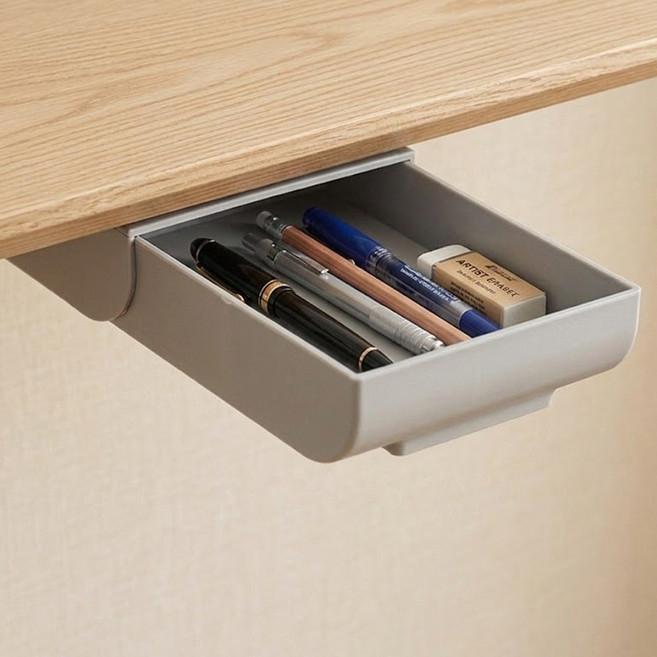 책상밑 미니 언더서랍 슬라이딩 히든서랍, 1개, 02.미니 그레이