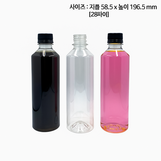 [보틀스] 400페트병 400미리 400ml 투명 페트병 더치병 A형 주스병 플라스틱병 공병 PET병 소분병 작은병 소용량 국산, 165개, 흰색 캡