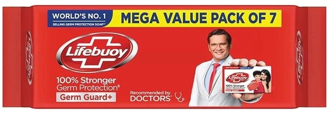 인도정품 Lifebuoy Total 10 비누 125g 7개팩, 7개입 - 쿠팡