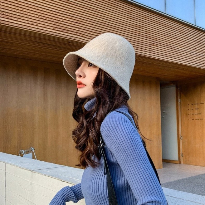 스틸모나코 스내플 플레인 울 무지 와이어 벙거지 버킷햇