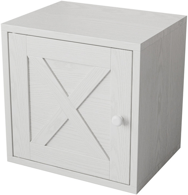 화이트 심플 크리에이티브 도어 수납장 소형 목제 가구 침실/거실/사무실 다용도 수납장 방진 밀폐형 협탁, 하얀색 나무 무늬