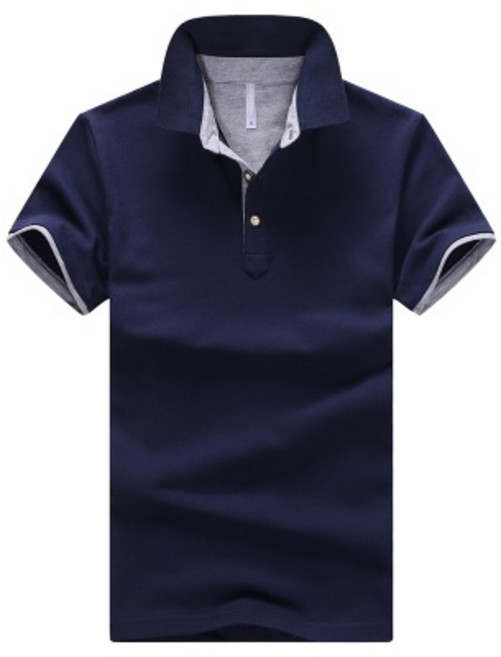 夏季男士純棉短袖Polo衫 透氣吸汗素色商務休閒