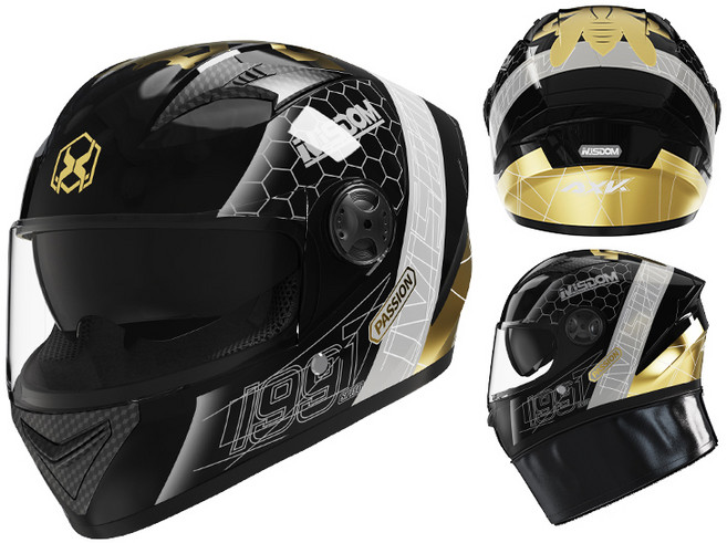 SULCATA 풀페이스 헬멧 방한용 넥워머 목토시 남여공용 어드벤처 오토바이 경량 시스템 바이크 온로드, 블랙골드