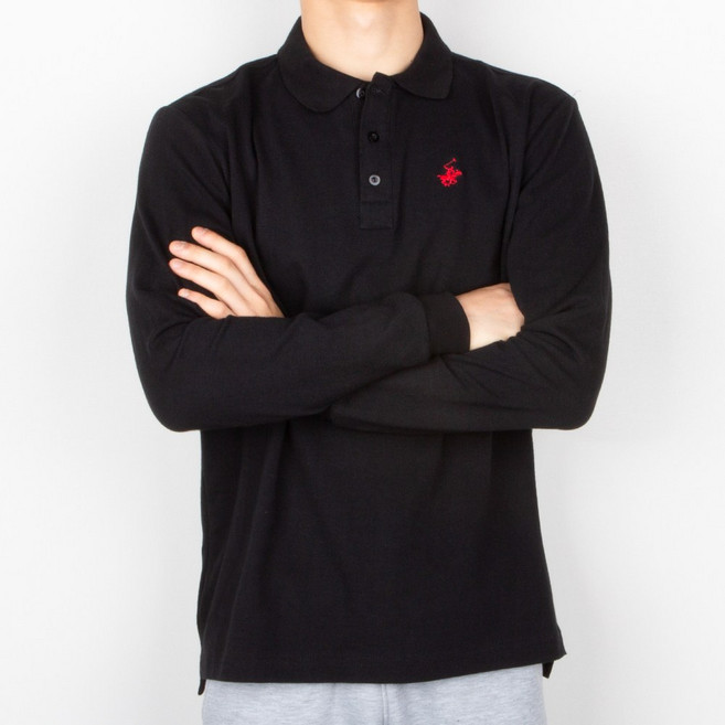 비버리힐즈 폴로클럽 클래식 긴팔 카라 티셔츠 남자 여자 커플 PK BP-1016