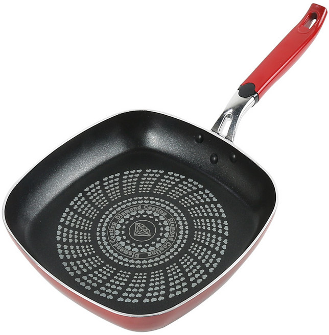 정사각 다이아몬드 후라이팬 26cm 업소용사각후라이팬 계란말이팬 토스트후라이펜 네모후라이판, 1개