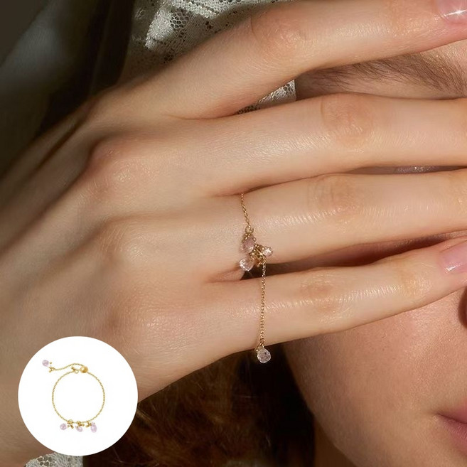 믿음상 여성 체인 조절 링 드롭 비즈 포인트 레트로 감성 패션 팔찌