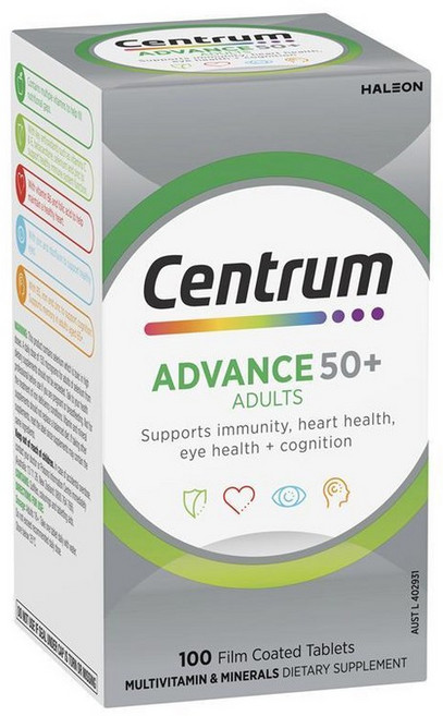 센트룸 어드밴스 성인용 멀티비타민 50+ 타블렛, 100정, 6개