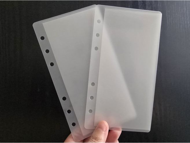 A6) 기본 무지 반투명 6공 저축 현금 속지 (10장)