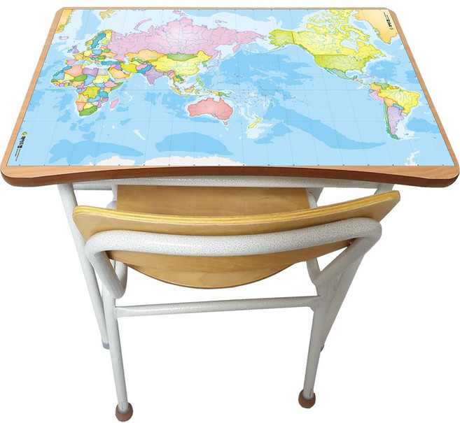 책상용 세계 백지도와 지도 10장, 1개