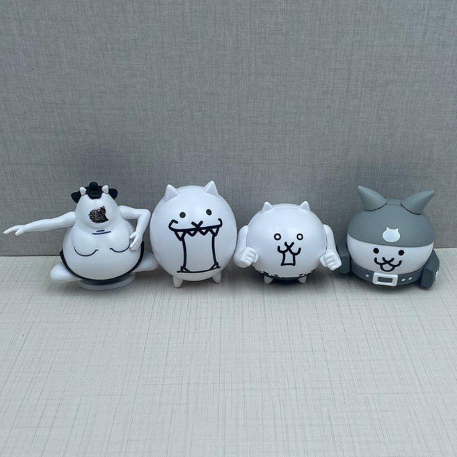 냥코 대전쟁 피규어 고양이 빌더 스모 도둑 가챠 굿즈 캡슐토이, 4종류 모두 함께 세트, 키 약 10cm