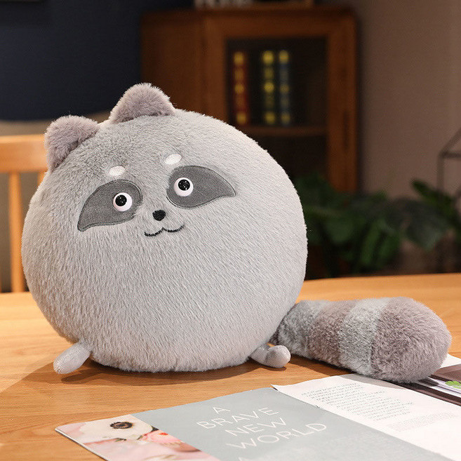 可愛圓滾滾動物毛絨玩具, 浣熊-圓滾滾,26cm(0.45kg)