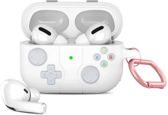 지니으니 예쁜 게임기 에어팟케이스, 화이트, 에어팟 4, 1개