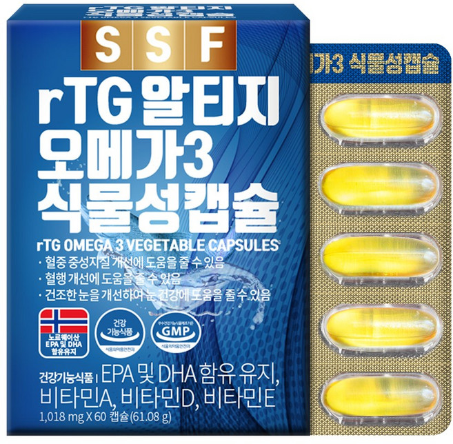 순수식품 rTG 알티지 오메가3 1000mg, 60정, 1개