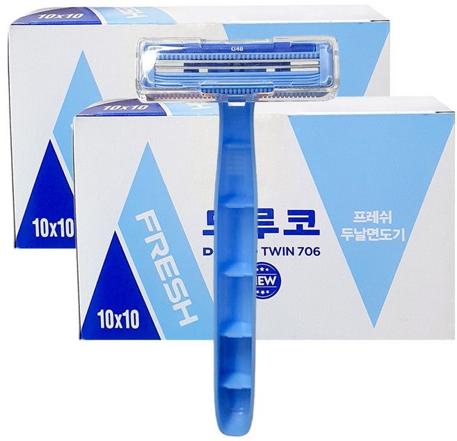 도루코 프레쉬 2중날 일회용 면도기, 100개입, 2개