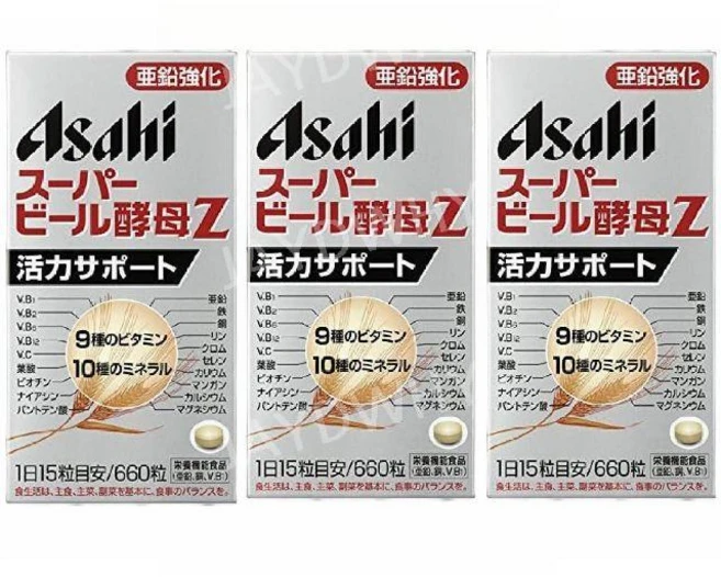 Asahi 아사히 슈퍼 비어 이스트 Z 맥주효모 660정 3팩, 3개 - 쿠팡