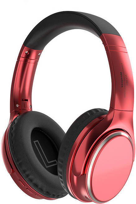 레트로 스타일 헤드폰 HIFI 유무선겸용 블루투스 휴대용 헤드셋 (스타일리시하고 멋진 패션 코디에 필수인 실용품), 빨간색