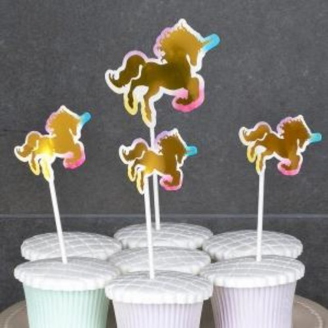 케이크토퍼 데코픽 4입 유니콘, 단품