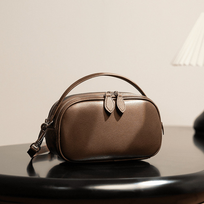 리치모리 천연 소가죽 미니 토트 크로스백